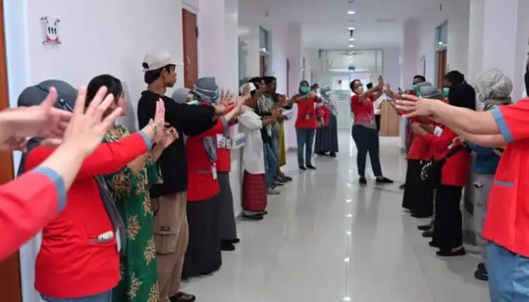 RSUD Balaraja mengkampanyekan 6 langkah cuci tangan bagi pengunjung pasien. (ISTIMEWA)