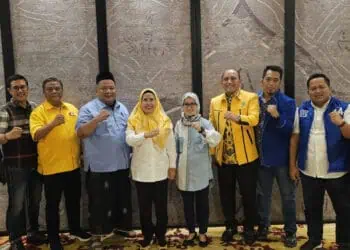 Jajaran petinggi Pengurus DPD Partai Golkar dan DPW Partai Demokrat Provinsi Banten, bangun komunikasi politik jelang Pilgub Banten, November 2024 nanti. (ISTIMEWA)
