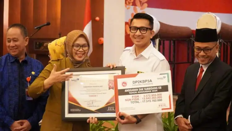 Wabup Pandeglang Tanto Warsono Arban, terima penghargaan, beberapa waktu lalu. (ISTIMEWA)