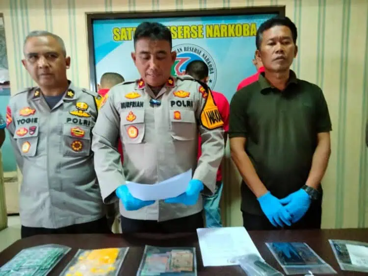 Jajaran Polres Pandeglang ekspos kasus narkoba. (ADIB FAHRIE /SATELITNEWS.COM)