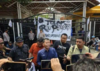 Unjukrasa, Jurnalis Banten tolak RUU Penyiaran, Kamis (30/5/2024). (LUTHFI/SATELITNEWS.COM)