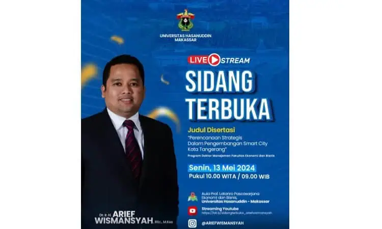 Hari Ini Jam 09.00 WIB, Arief  Wismansyah Sidang Promosi Doktor di Unhas