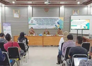 Bapenda Kabupaten Serang, melakukan sosialisasi terkait Undang-Undang HKPD yang baru, terhadap para pengusaha tambang. (SIDIK/SATELITNEWS.COM)