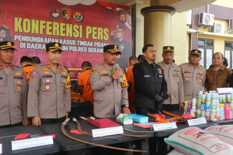 Polres Serang Ringkus 16 Pelaku Kejahatan, 7 Orang Dilumpuhkan