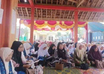 Pengajian dan Istighasah, dilakukan dan dihadiri ribuan jemaah BKMT Kecamatan Jiput, Kabupaten Pandeglang, Minggu (21/7/2024). (ISTIMEWA)