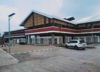 Kondisi Pasar Baros Kabupaten Pandeglang, hampir rampung, dan rencananya akan diresmikan oleh Presiden RI Joko Widodo (Jokowi). (SIDIK/SATELITBEWS.COM)