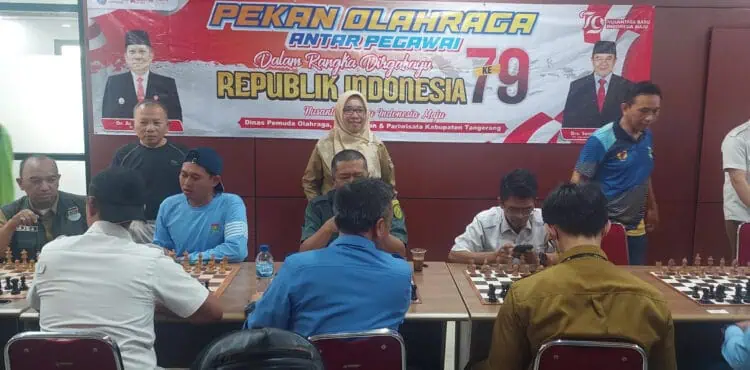 60 Orang Ikut Kompetisi Catur Pekan Olahraga Antar Pegawai, Percasi Kabupaten Tangerang Kirim 5 Wasit