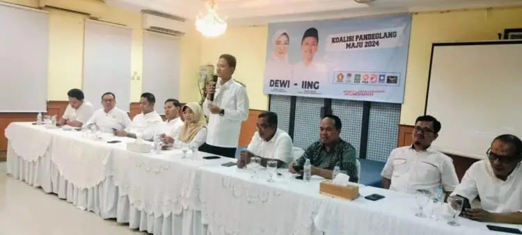 Balon Wabup Pandeglang, Iing Andri Supriadi, menyampaikan sambutan, Rabu (7/8/2024). (ADIB FAHRIE/SATELITNEWS.COM)