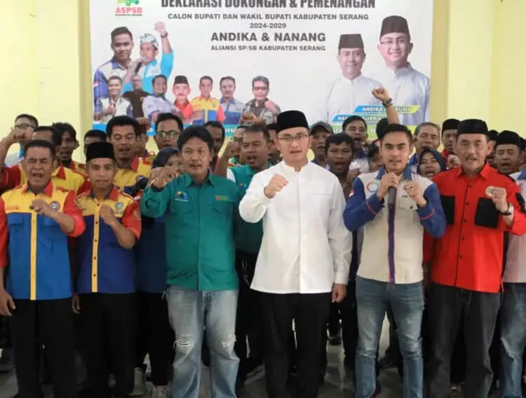 7 Serikat Buruh Kabupaten Serang Deklarasi Dukungan untuk Andika-Nanang