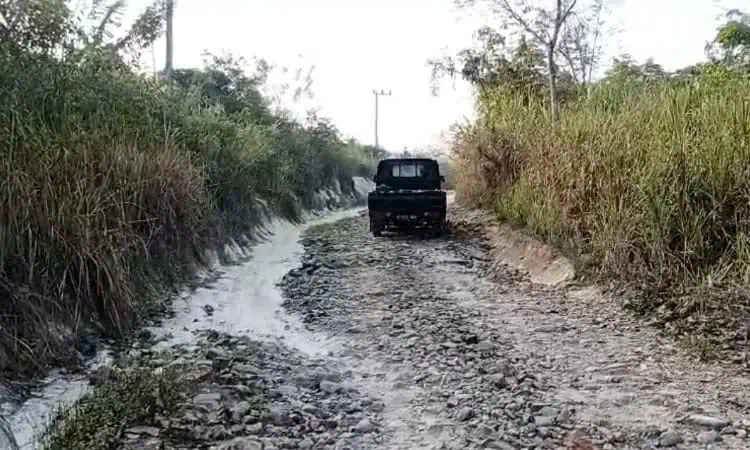 Ruas Jalan Desa Jayamanik Lebak Rusak Kades: Tanggung Jawab PTPN