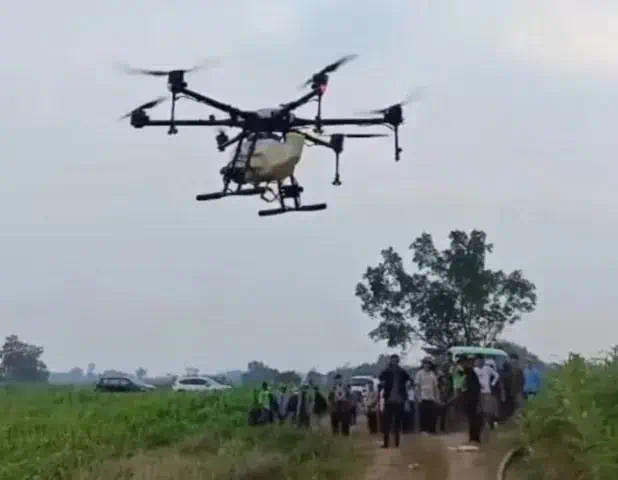 Tanggulangi Kekeringan, Petani di Maja Lebak Manfaatkan Drone