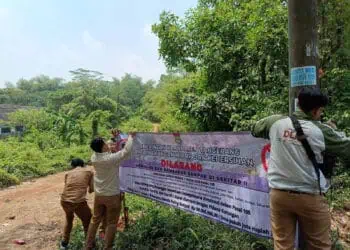 DLHK Kabupaten Tangerang Pasang Spanduk Peringatan di TPS Liar Matagara
