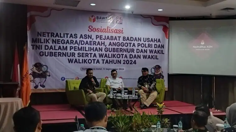 Bawaslu Kota Tangerang Selatan (Tangsel), sosialisasi netralitas ASN. (EKO/SATELITNEWS.COM)