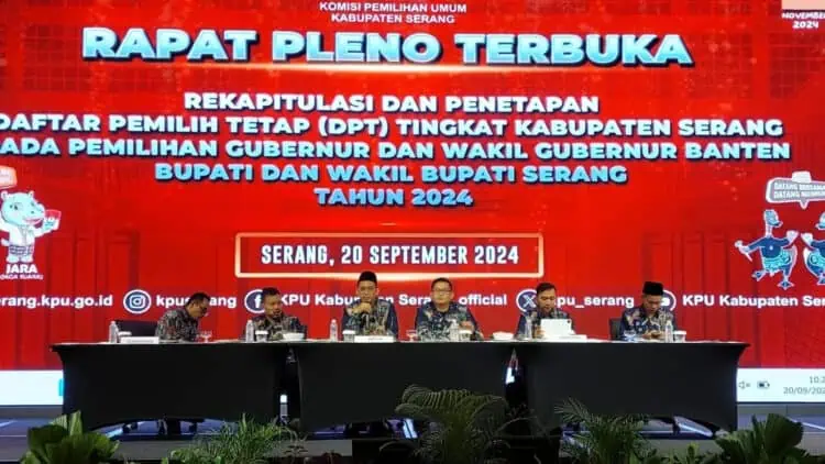 KPU Kabupaten Serang Tetapkan DPT PIlkada 1.225.871 Jiwa, Turun Dibandingkan Pileg
