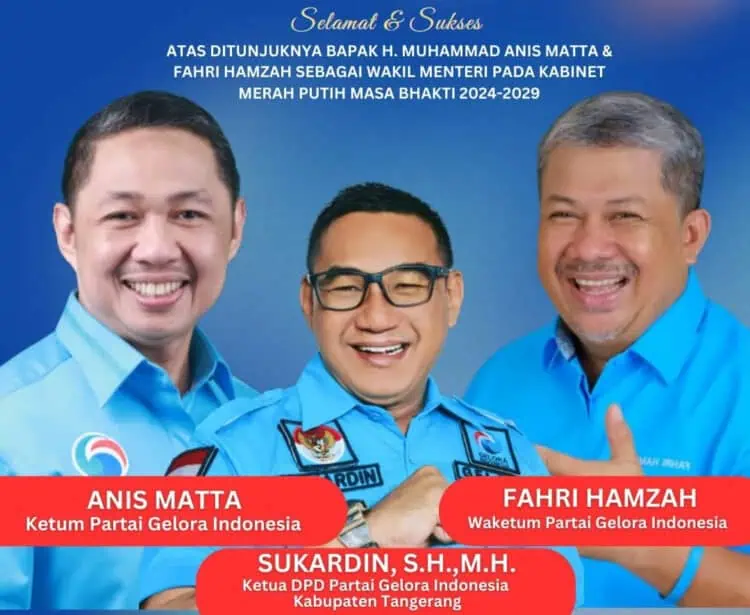 Anis Matta dan Fahri Hamzah Ditunjuk Presiden Prabowo jadi Wamen, Sukardin : Kami Siap Kawal Kebijakan Pemerintah