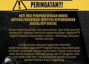 Masyarakat Kota Tangerang Diminta Waspada Penipuan Berkedok Aktivasi Identitas Kependudukan Digital