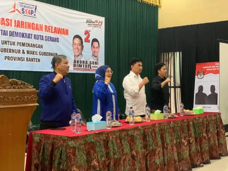 Gelar Konsolidasi, Jaringan Relawan DPC Demokrat Kota Serang Siap Menangkan Andra - Dimyati
