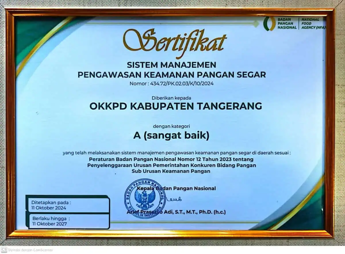 OKKPD Kabupaten Tangerang Raih Penghargaan Sangat Baik Nasional OKKPD Kabupaten Tangerang Raih Penghargaan Sangat Baik Nasional