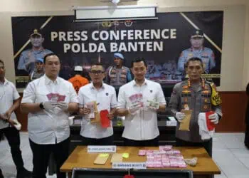 Ditreskrimum Polda Banten Amankan Pelaku Pengedar Uang Palsu