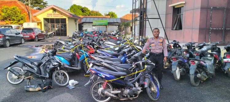 Operasi Pekat, Puluhan Motor Bodong Diamankan Ke Mapolres Pandeglang 