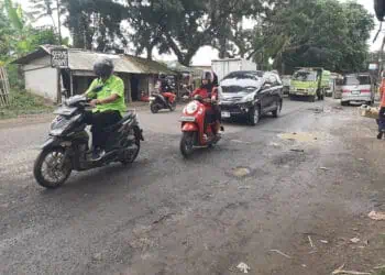 Jelang Arus Mudik, Jalan Bypass di Lebak Berlubang