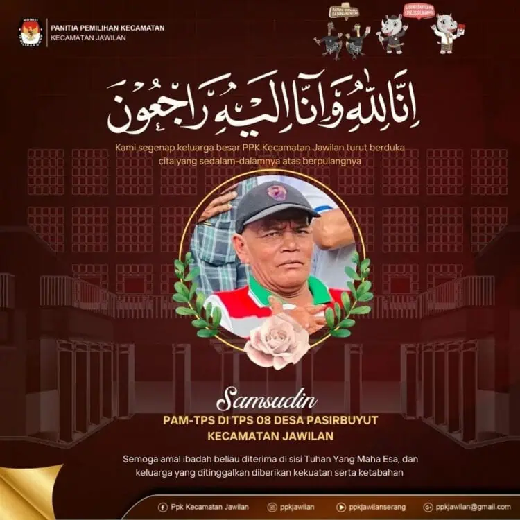 Diduga Kelelahan, PAM TPS di Jawilan Kabupaten Serang Meninggal Dunia