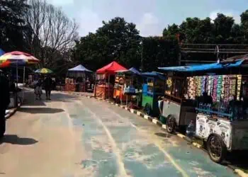 Pernyataan Kadisparbud Pandeglang Tak Digubris, Pedagang di Area Steril Acara Gebrag Ngadu Bedug Semakin Banyak