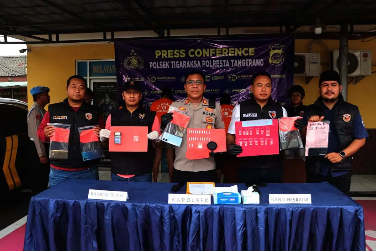 Polsek Tigaraksa Ringkus 5 Pengedar Sabu