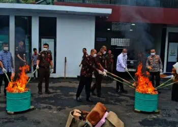 Kejari Lebak Musnahkan Narkotika Hingga Sajam