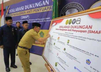 Hadiri Deklarasi Sistem Manajemen Anti Penyuapan Sachrudin Minta Jangan Cuma Seremoni