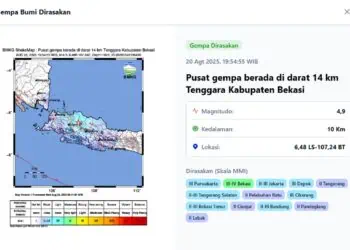 Gempa M 4,9 Kabupaten Bekasi Terasa Hingga Wilayah Tangerang Raya