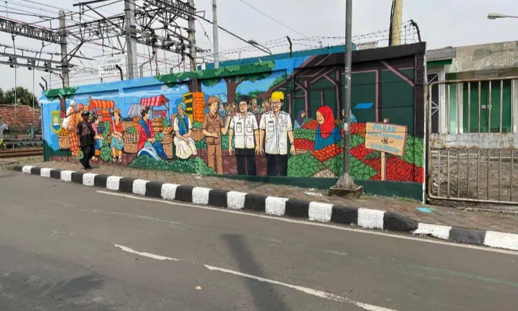 Sisi Selatan Pasar Anyar Tangerang Kini Berhias Mural