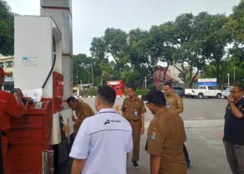 Disperindag Kabupaten Tangerang Lakukan Tera Ulang SPBU 34-15805 Harkit Jalan Borobudur