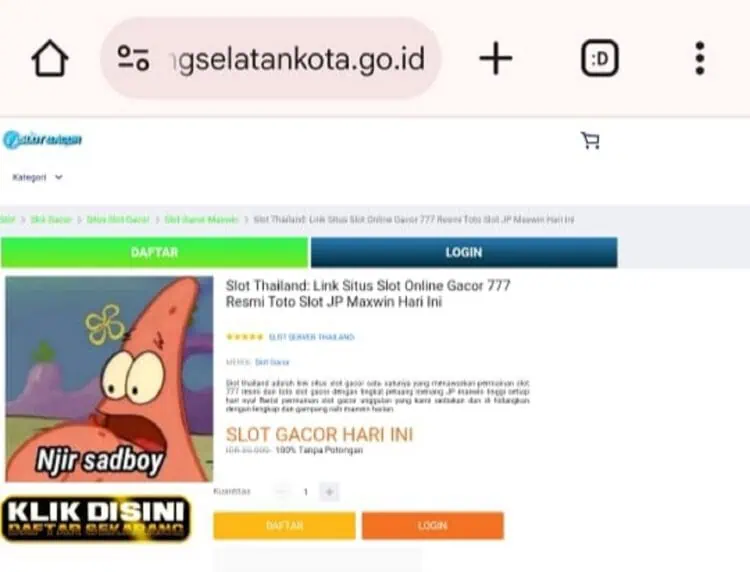 Diduga Diretas, Situs Pemkot Tangsel Promosikan Judi Online