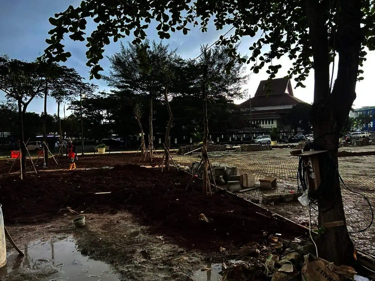 Pembangunan RTH Eco Park Rp4 Miliar, Diduga Gunakan Listrik PJU Pemkab Tangerang dan Kantin Setda