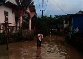 Aliran Sungai Cilemer Meluap Menggenang Ratusan Permukiman Warga Patia Pandeglang