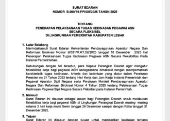 Pemkab Lebak Terapkan Skema WFA–WFO ASN 29–31 Desember 2025