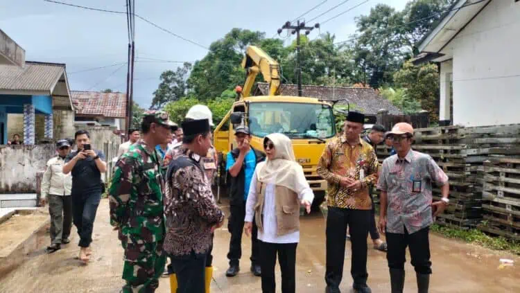 Tinjau Jembatan Darurat di Mandalawangi, Bupati Dewi: Jembatan Bailey Segera Dipasang