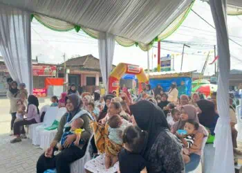 Alfamart bersama Baby Happy, kolaborasi dalam program Alfamart Sahabat Posyandu, yang digelar di 34 kota di Indonesia, Kamis (12/2/2026). (ISTIMEWA)