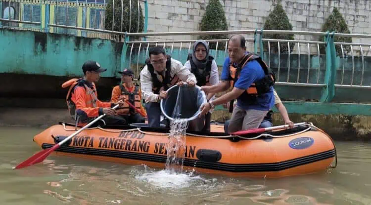 Normalisasi Berkala, Kali Jaletreng Ditebar 5.000 Benih Ikan Pasca Tercemar
