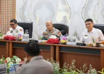 Kapolda Banten menghadiri Rapat Koordinasi Kesiapan Memasuki Bulan Ramadan 2026, di Ruang Rapat Utama (Rupatama) Kepolisian Daerah Banten, Jl Syeh Nawawi Al Bantani, Banjarsari, Kecamatan Cipocok Jaya, Kota Serang, Rabu (18/2/2026). (ISTIMEWA)