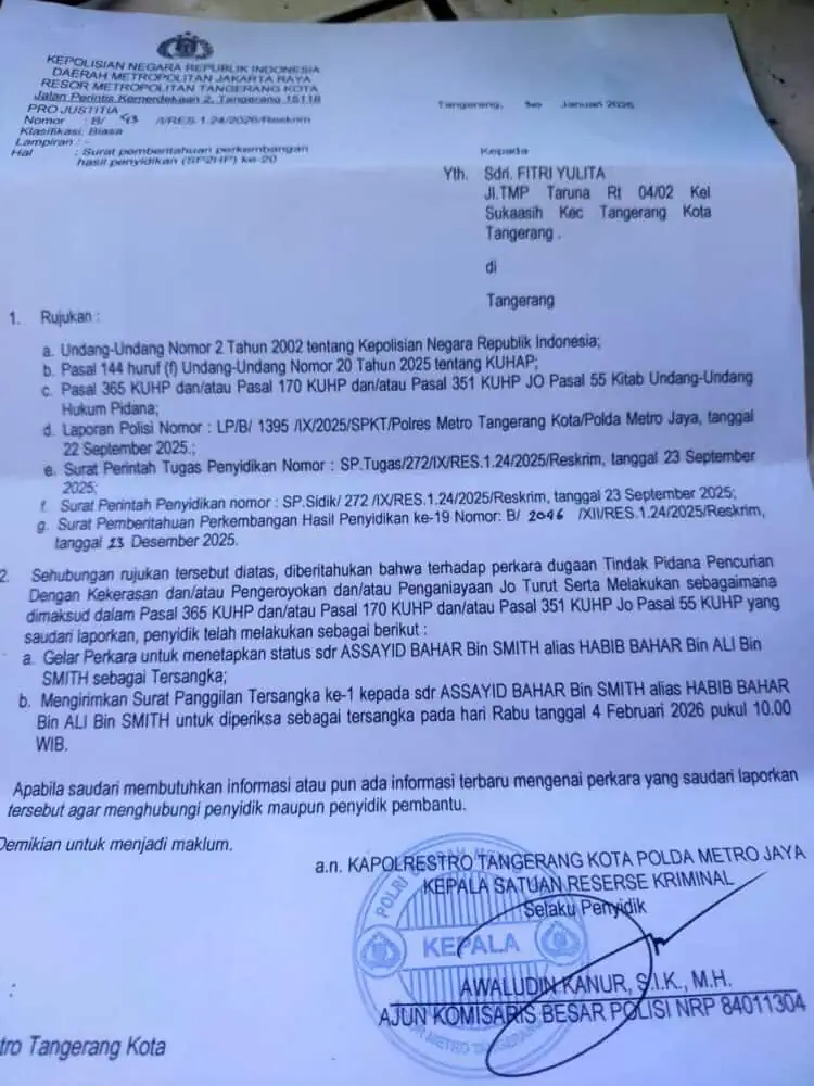Habib Bahar Smith Tersangka Dugaan Penganiayaan Kader Banser, Ansor Desak Proses Hukum Transparan