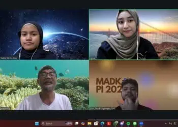 Diskusi online, antara Panitia TekTukBum FTUI dengan Ketua FPTK Banten, beberapa hari lalu. (ISTIMEWA)