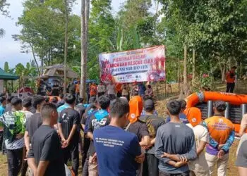 Ratusan peserta mengikuti pelatihan potensi SAR, di Kecamatan Menes, Kabupaten Pandeglang, selama 3 hari. (ISTIMEWA)
