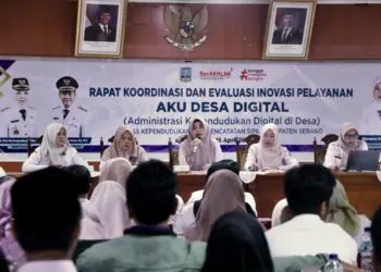 Disdukcapil Kabupaten Serang, tengah melakukan rakor dan tindakpanjuti program AKU DESA DiGITAL. (ISTIMEWA)