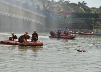 Simulasi Tanggap Darurat Banjir Saat Pelantikan FPRB Kota Tangerang