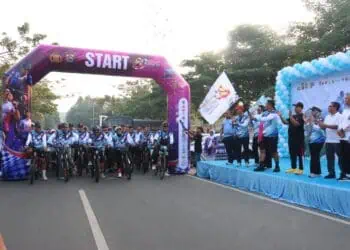 Puncak peringatan Hari Bhayangkara Ke-80, yang digelar Polresta Tangerang, Sabtu (27/6/2026), dipadati ribuan masyarakat. (ISTIMEWA)