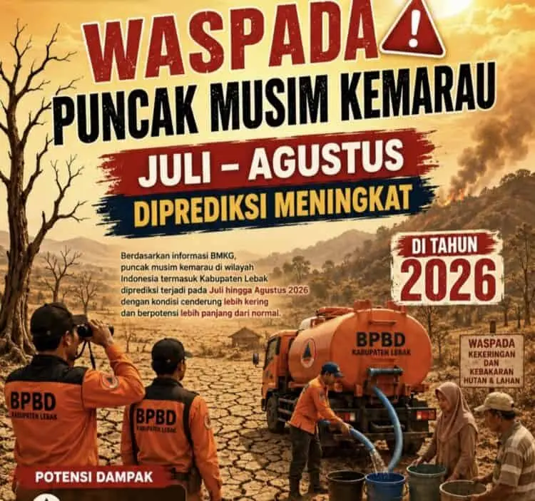 Juli-Agustus 2026 Puncak Kemarau Mengintai, BPBD Lebak Waspadai Potensi Bencana