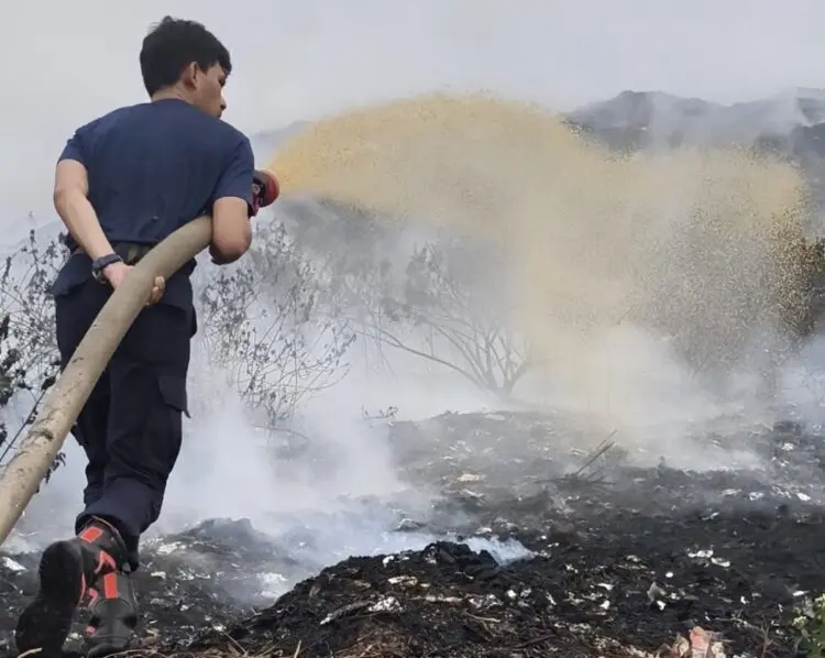 TPSA Dengung Lebak Kebakaran, Diduga dari Ulah Pembakaran Lahan
