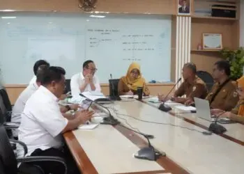 KOORDINASI - Bupati Pandeglang Raden Dewi Setiani, berkoordinasi dengan Kementerian PUPR, untuk mendukung program pembangunan jalan di Pandeglang. (ISTIMEWA)